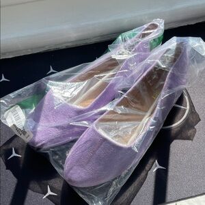 Women's Lavender Suede Ballet Flats
